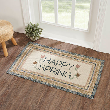 Kaila Happy Spring Jute Braided Rug Rect. with Rug Pad 27